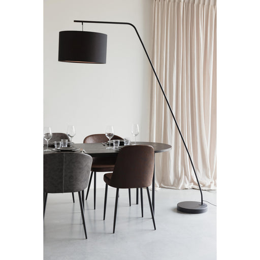 Vloerlamp Martine Metaal, Cotton,Polyester Zwart 160x50 cm E27-Vloerlampen-Creating Home