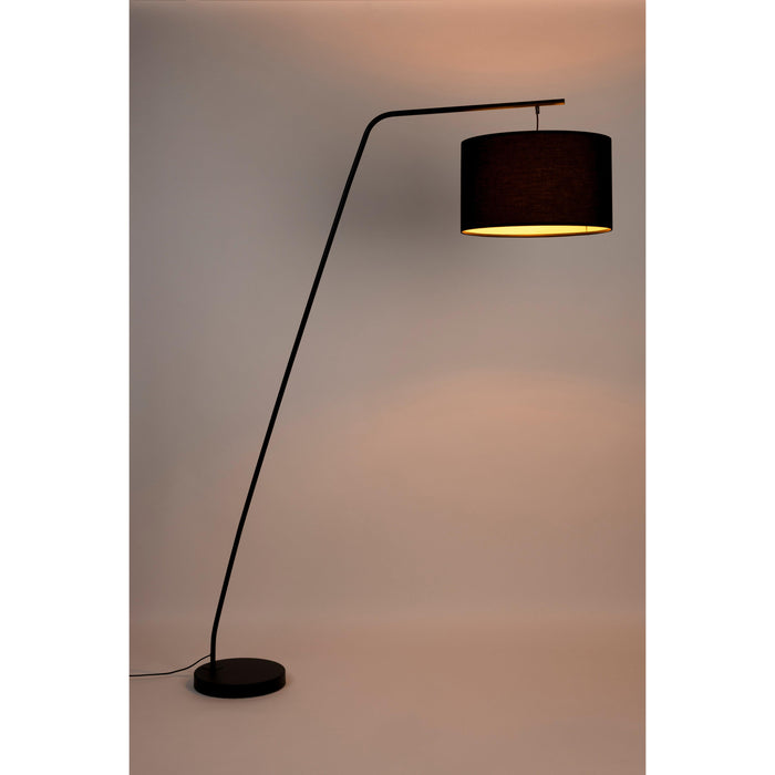 Vloerlamp Martine Metaal, Cotton,Polyester Zwart 160x50 cm E27-Vloerlampen-Creating Home