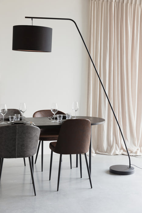 Vloerlamp Martine Metaal, Cotton,Polyester Zwart 160x50 cm E27-Vloerlampen-Creating Home
