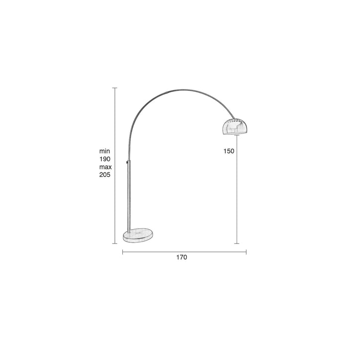 Vloerlamp Metal Bow (new) Metaal Zilver 39x170 cm E27-Vloerlampen-Creating Home