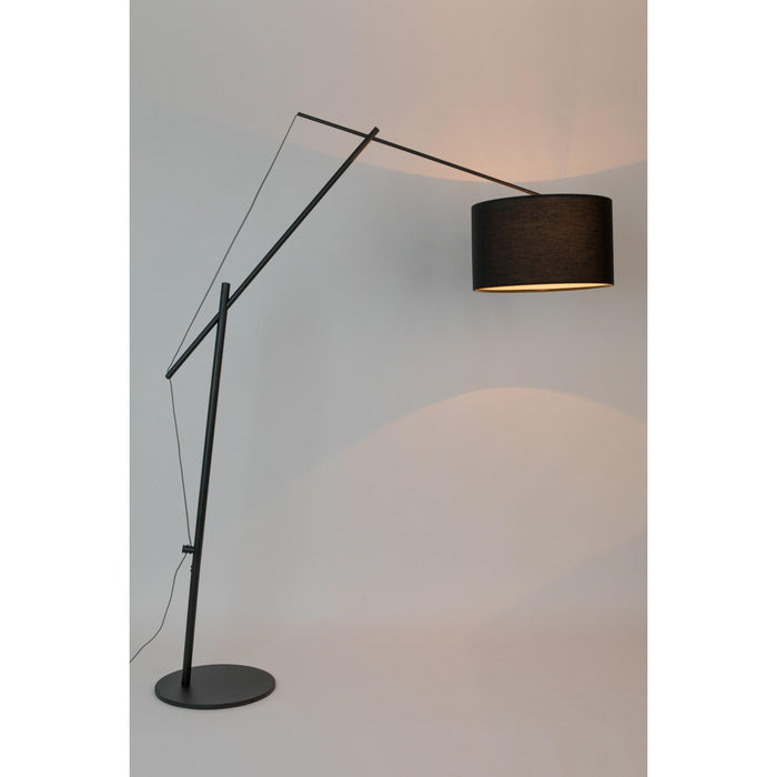 Vloerlamp Tokio Metaal, Cotton,Polyester Zwart 168x50 cm E27