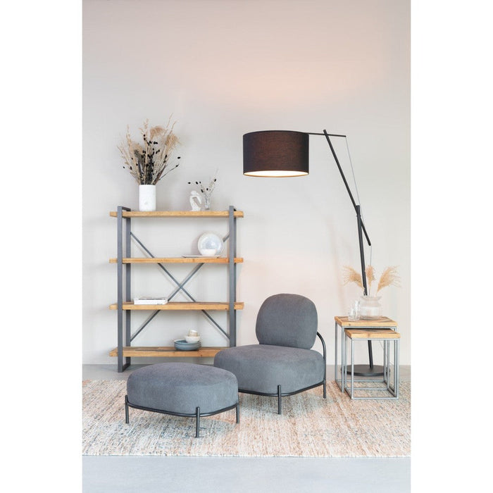 Vloerlamp Tokio Metaal, Cotton,Polyester Zwart 168x50 cm E27-Vloerlampen-Creating Home