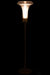 Elegante transparante glazen vloerlamp van 155 cm hoog met een slank design en sfeervolle verlichting.
