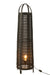 Zwarte vloerlamp van 100 cm hoog met een frame van textiel en metaal, ideaal voor sfeervolle verlichting in huis.