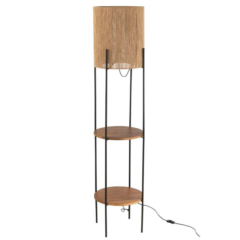 Vloerlamp Zwart Mangohout hout 38 cm 38x38x160 cm-Vloerlampen-J-Line