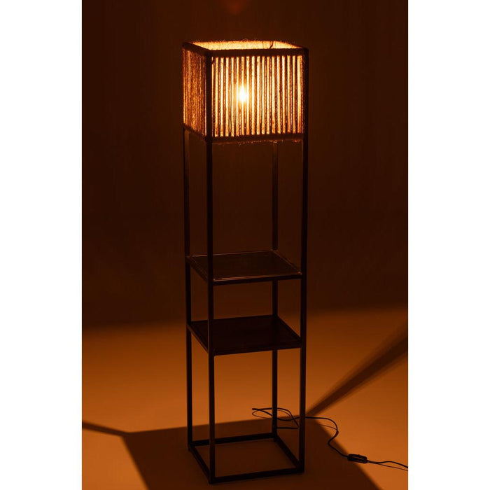 Vloerlamp Zwart ijzer Vierkant 32 cm 31.5x32x133.5 cm-Vloerlampen-J-Line