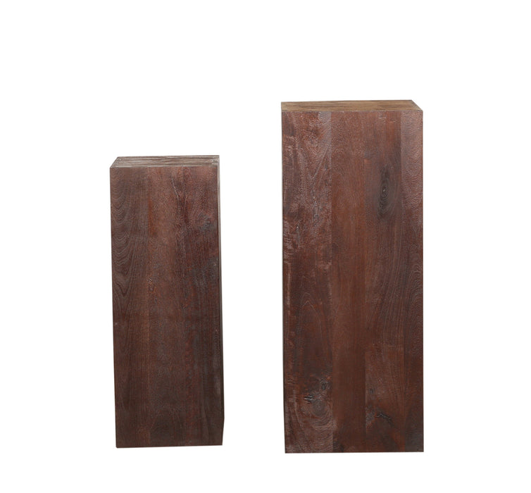 Home Decor Decoration Kyro Brown Sandblasted Mango Wood Pedestal SV2