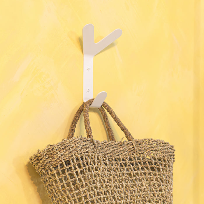 Wandhaak FRONDO Hook Staal Wit 16x8.5x37.5cm Spinder Design-Kapstokken-Spinder