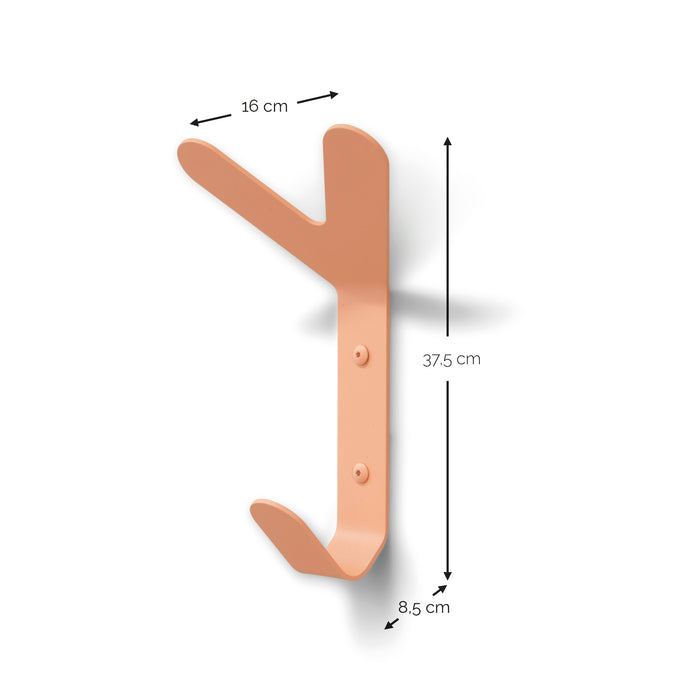 Wandhaak FRONDO Staal Clay Terra 16x8.5x37.5cm Spinder Design-Kapstokken-Spinder