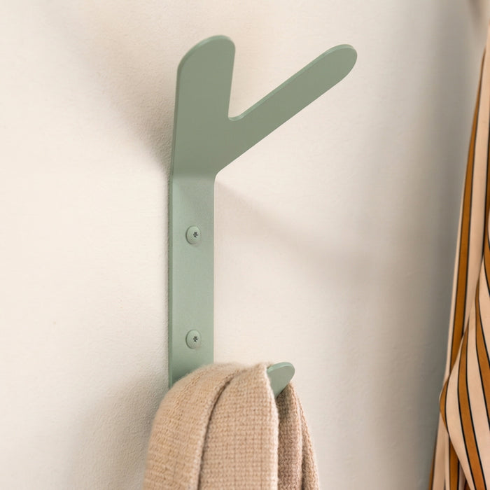 Wandhaak FRONDO Staal Dusty Green 16x8.5x37.5cm Spinder Design-Muurhaken-Spinder