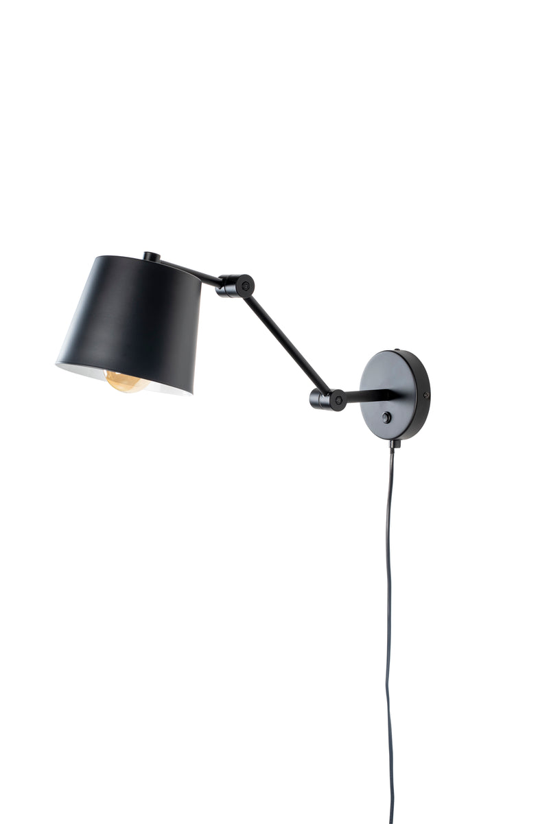 Wandlamp Fijne Er Iron Zwart 52.5x16x21 cm-Wandlampen-Creating Home