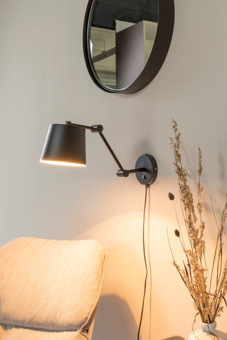Wandlamp Hajo Metaal Zwart 52.5x16 cm E27-Tafellampen-Creating Home