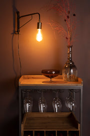 Wandlamp Lasse Draaiarm Iron Zwart 38x4x23.5 cm-Wandlampen-Creating Home