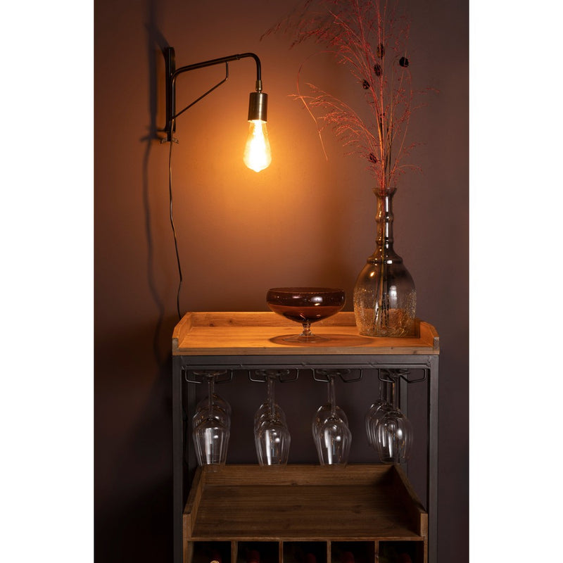 Wandlamp Lasse Draaiarm Iron Zwart 38x4x23.5 cm-Wandlampen-Creating Home