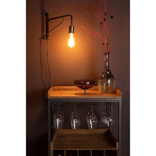 Wandlamp Lasse Draaiarm Iron Zwart 38x4x23.5 cm-Wandlampen-Creating Home