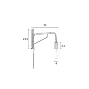 Wandlamp Lasse Draaiarm Iron Zwart 38x4x23.5 cm-Wandlampen-Creating Home