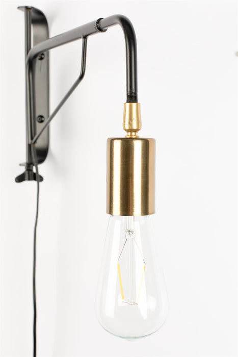Wandlamp Lasse Draaiarm Iron Zwart 38x4x23.5 cm-Wandlampen-Creating Home