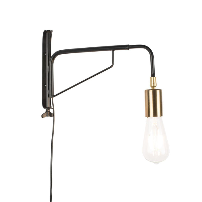 Wandlamp Lasse Draaiarm Iron Zwart 38x4x23.5 cm-Wandlampen-Creating Home