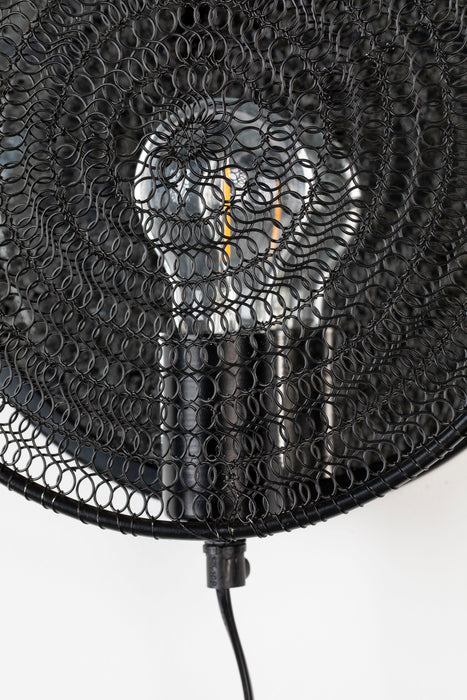 Wandlamp Lea Metaal Zwart Ø25.5x11 cm E27-Tafellampen-Creating Home