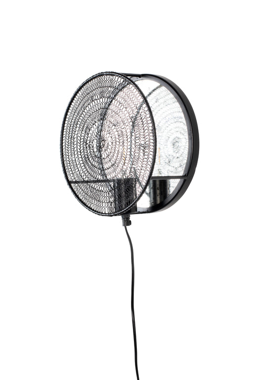 Wandlamp Lea Metaal Zwart Ø25.5x11 cm E27-Tafellampen-Creating Home