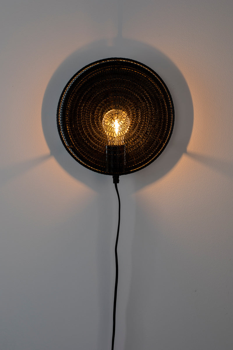 Wandlamp Lea Mooi Metal Zwart 25.5x25.5x11 cm-Wandlampen-Creating Home