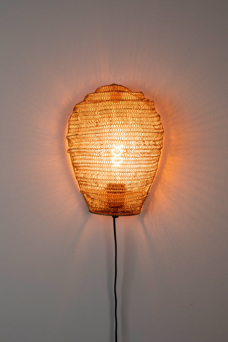 Wandlamp Lena Brass Metaal Goud 31x24 cm E27-Tafellampen-Creating Home
