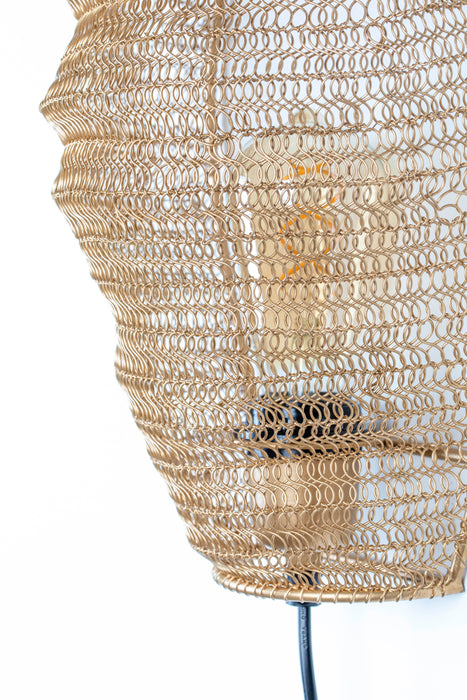 Wandlamp Lena Brass Metaal Goud 31x24 cm E27-Tafellampen-Creating Home