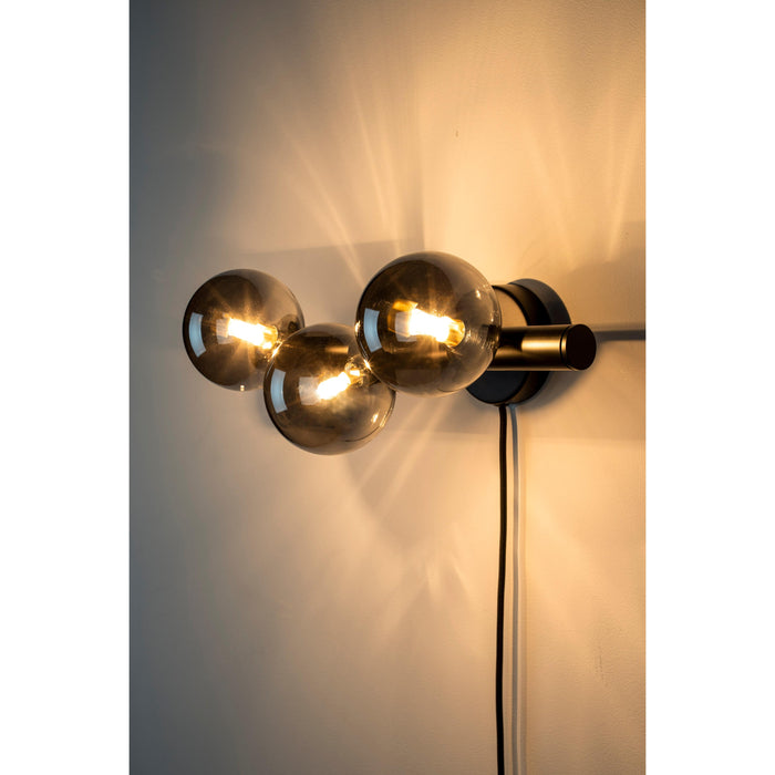 Wandlamp Monica Aanwinst Glass Zwart 18.5x38x15 cm-Wandlampen-Creating Home