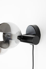 Wandlamp Monica Aanwinst Glass Zwart 18.5x38x15 cm-Wandlampen-Creating Home