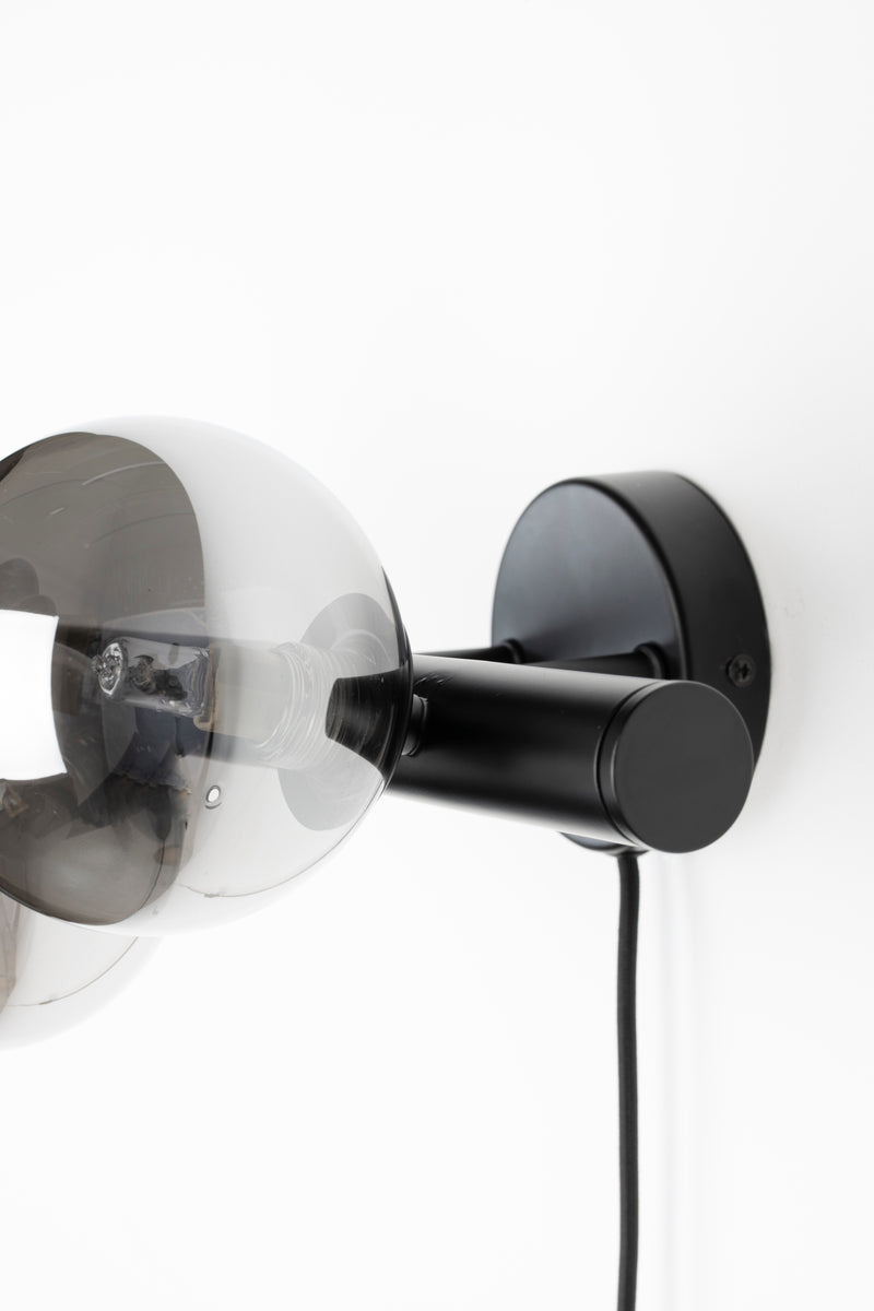 Wandlamp Monica Aanwinst Glass Zwart 18.5x38x15 cm-Wandlampen-Creating Home
