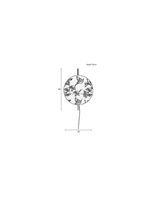 Wandlamp Naam Jaylee Metal Zwart 21x31x52 cm