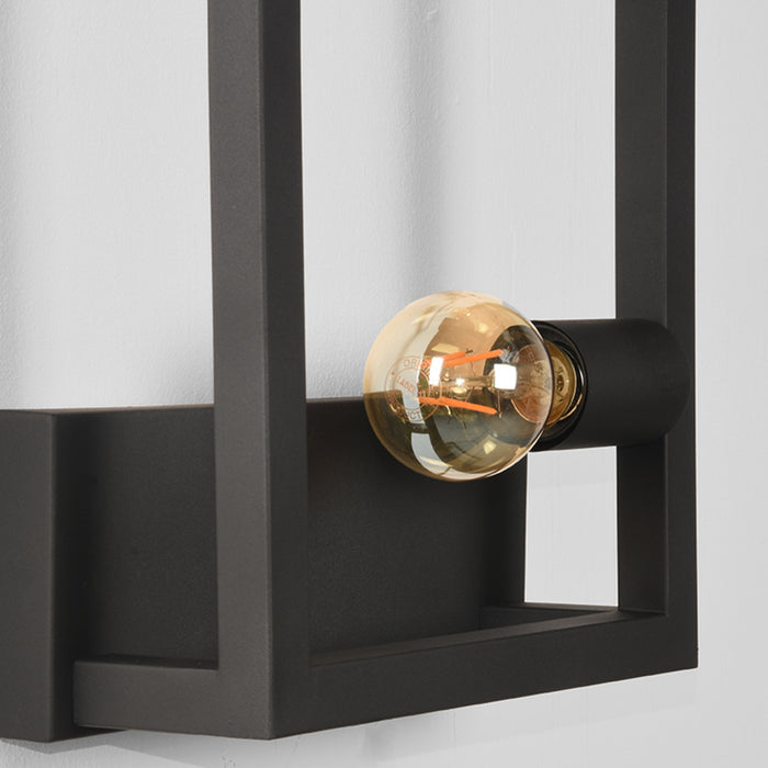 LABEL51 Wandlamp Quadrato - Zwart - Metaal - One Size-Tafellampen-LABEL51