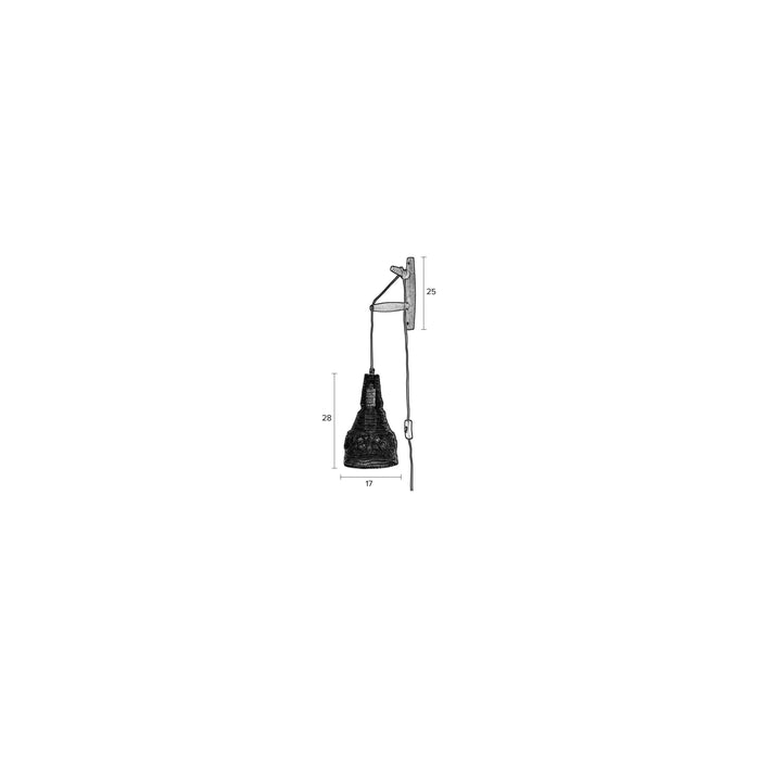 Wandlamp Zoek Naar Iron Goud 18x17x47 cm