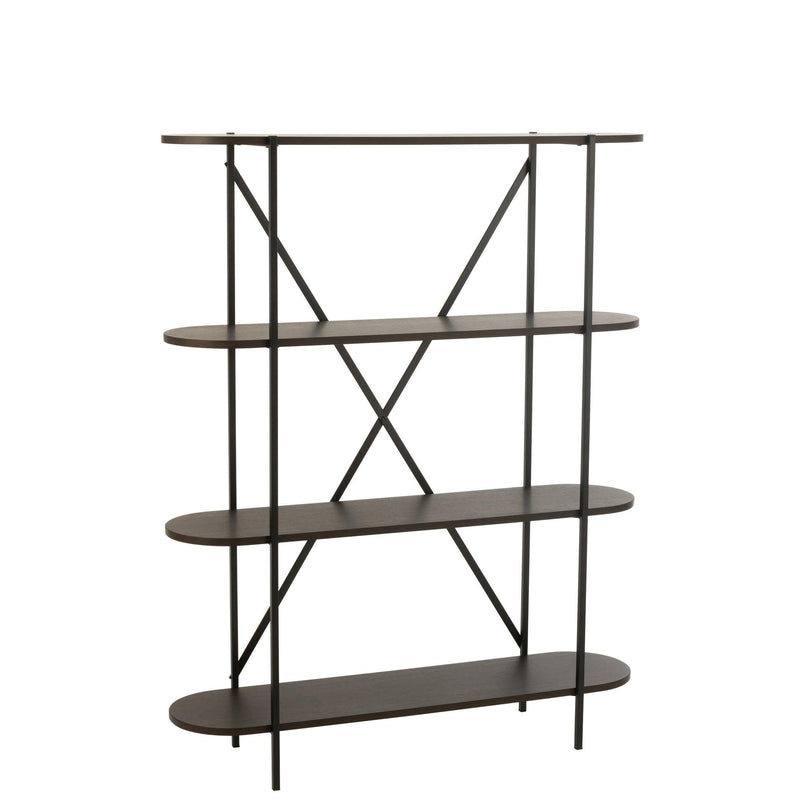 Wandplank Bruin Ijzer Ovaal 33x120 cm-Wandplanken-J-Line