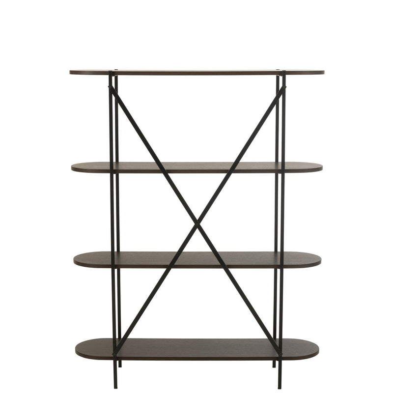 Wandplank Bruin Ijzer Ovaal 33x120 cm-Wandplanken-J-Line