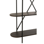Wandplank Bruin Ijzer Ovaal 33x120 cm-Wandplanken-J-Line
