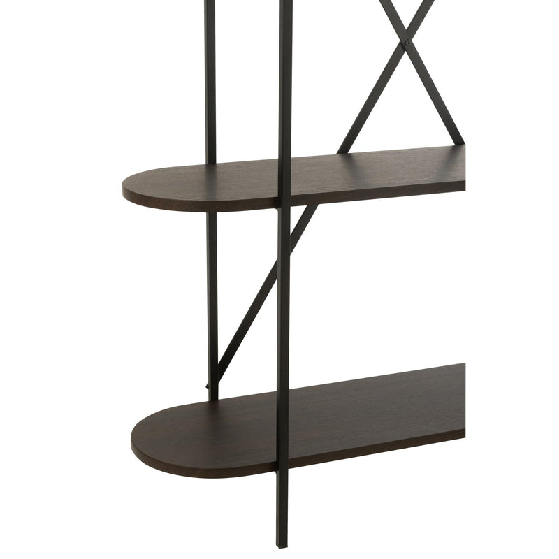 Wandplank Bruin Ijzer Ovaal 33x120 cm-Wandplanken-J-Line