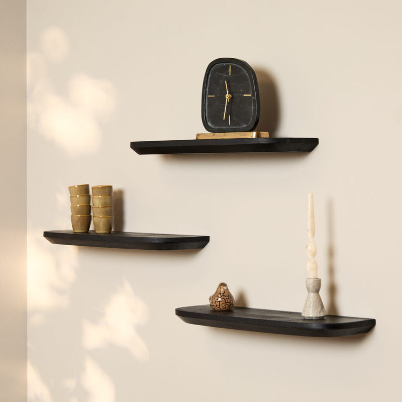 Wandplank Gusta Zwart Mangohout 60x20 cm-Wandplanken-Starfurn
