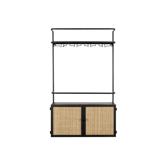 Wandplank Guuji MDF, Metaal Zwart 18x60 cm