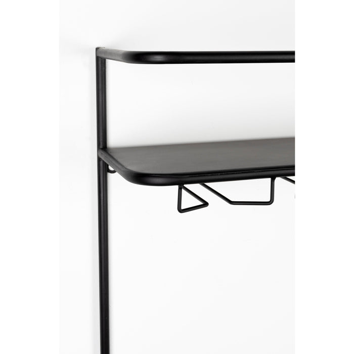 Wandplank Guuji MDF, Metaal Zwart 18x60 cm-Wandplanken-Creating Home