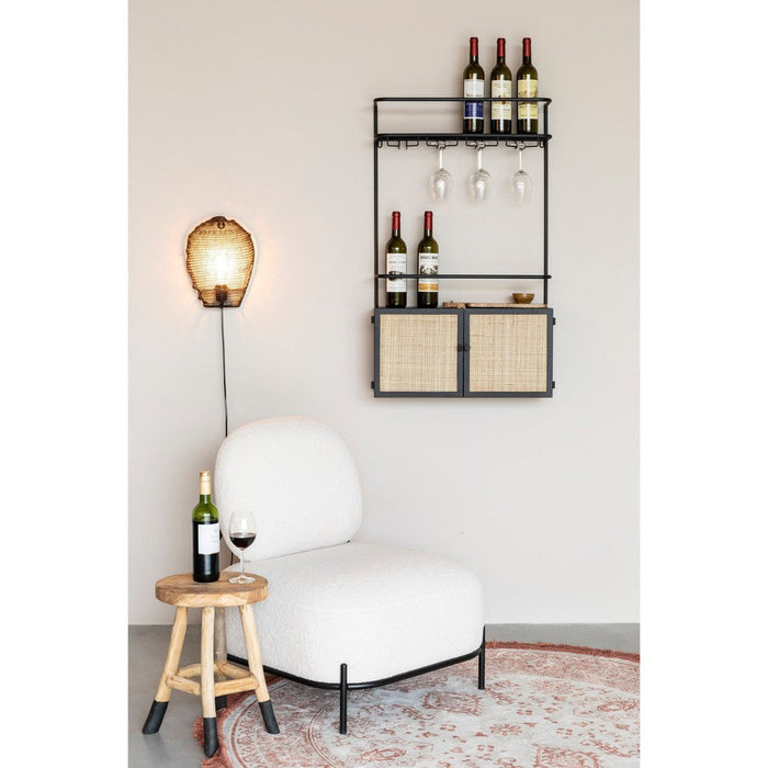 Wandplank Guuji MDF, Metaal Zwart 18x60 cm-Wandplanken-Creating Home