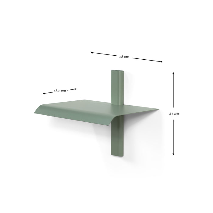 Wandplank HOLA 1 Staal Dusty Green 28x18.2x23cm Spinder Design-Wandplanken-Spinder