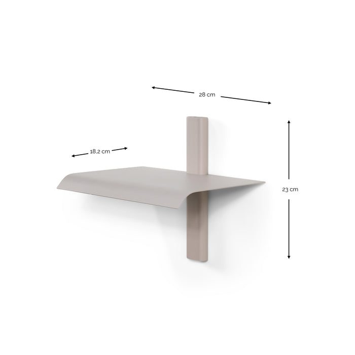 Wandplank HOLA 1 Staal Silky Taupe 28x18.2x23cm Spinder Design-Wandplanken-Spinder