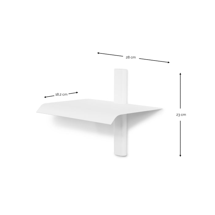 Wandplank HOLA 1 Staal Wit 28x18.2x23cm Spinder Design-Wandplanken-Spinder