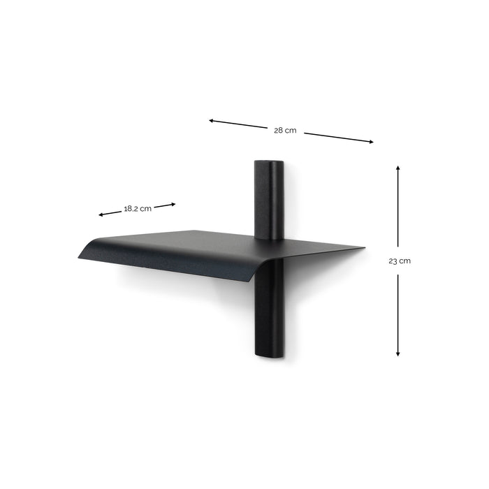 Wandplank HOLA 1 Staal Zwart 28x18.2x23cm Spinder Design-Wandplanken-Spinder