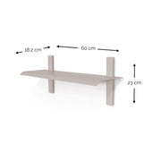 Wandplank HOLA 2 Staal Silky Taupe 60x18.2x23cm Spinder Design-Wandplanken-Spinder