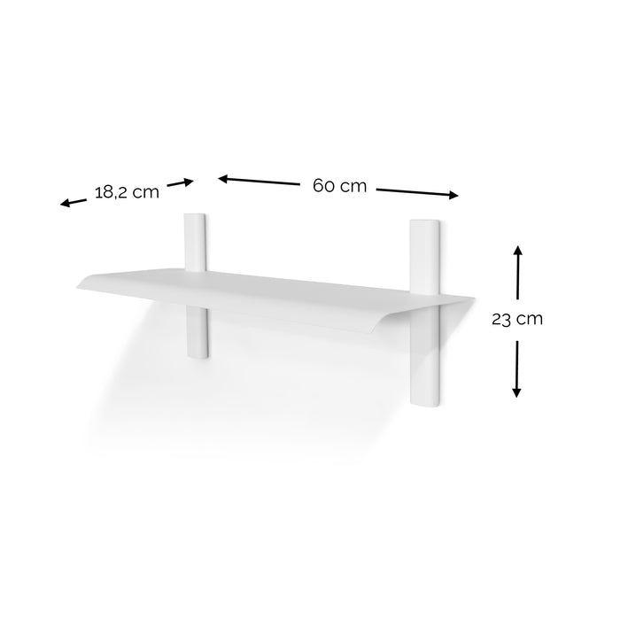 Wandplank HOLA 2 Staal Wit 60x18.2x23cm Spinder Design-Wandplanken-Spinder