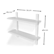 Wandplank HOLA 3 Staal Wit 60x18.2x48.2cm Spinder Design-Wandplanken-Spinder