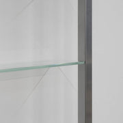 Wandplank Wandrek CUBIC 11 Staal Nikkel Helder Glas 46x13x167cm-Wandplanken-Spinder
