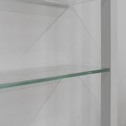 Wandplank Wandrek CUBIC 11 Staal Wit Helder Glas 46x13x167cm-Wandplanken-Spinder